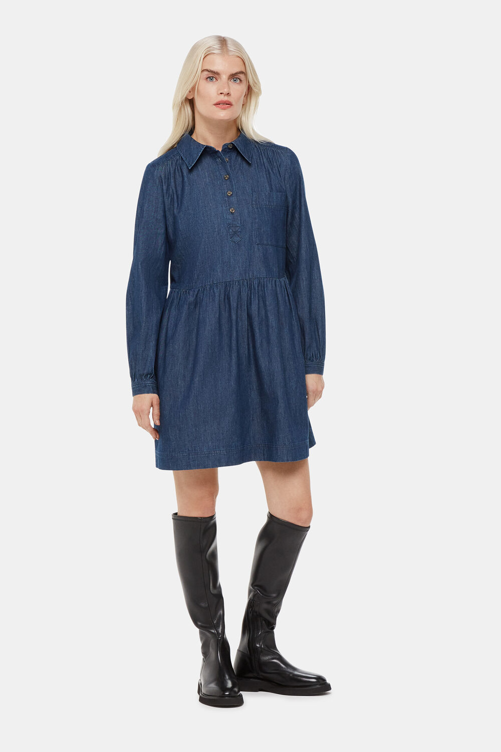 Petite Winnie Chambray Denim Dress