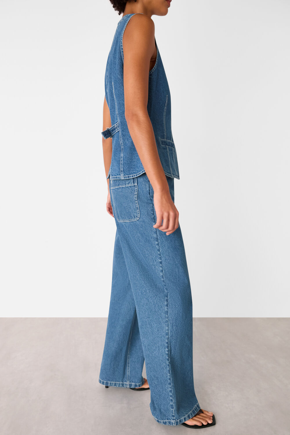 Denim Slim Fit Cotton Waistcoat
