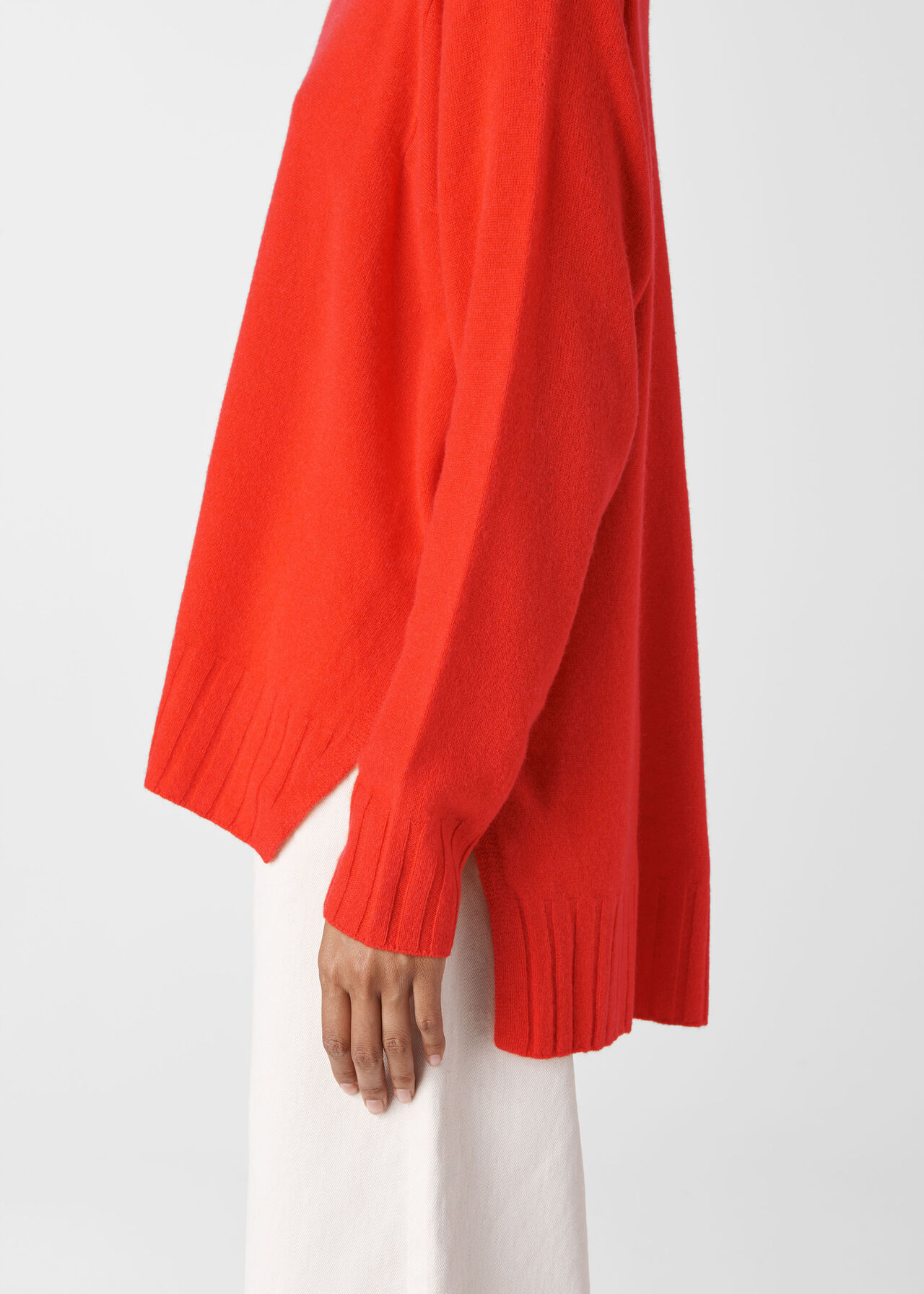 Cashmere Funnel Neck Sweater Red