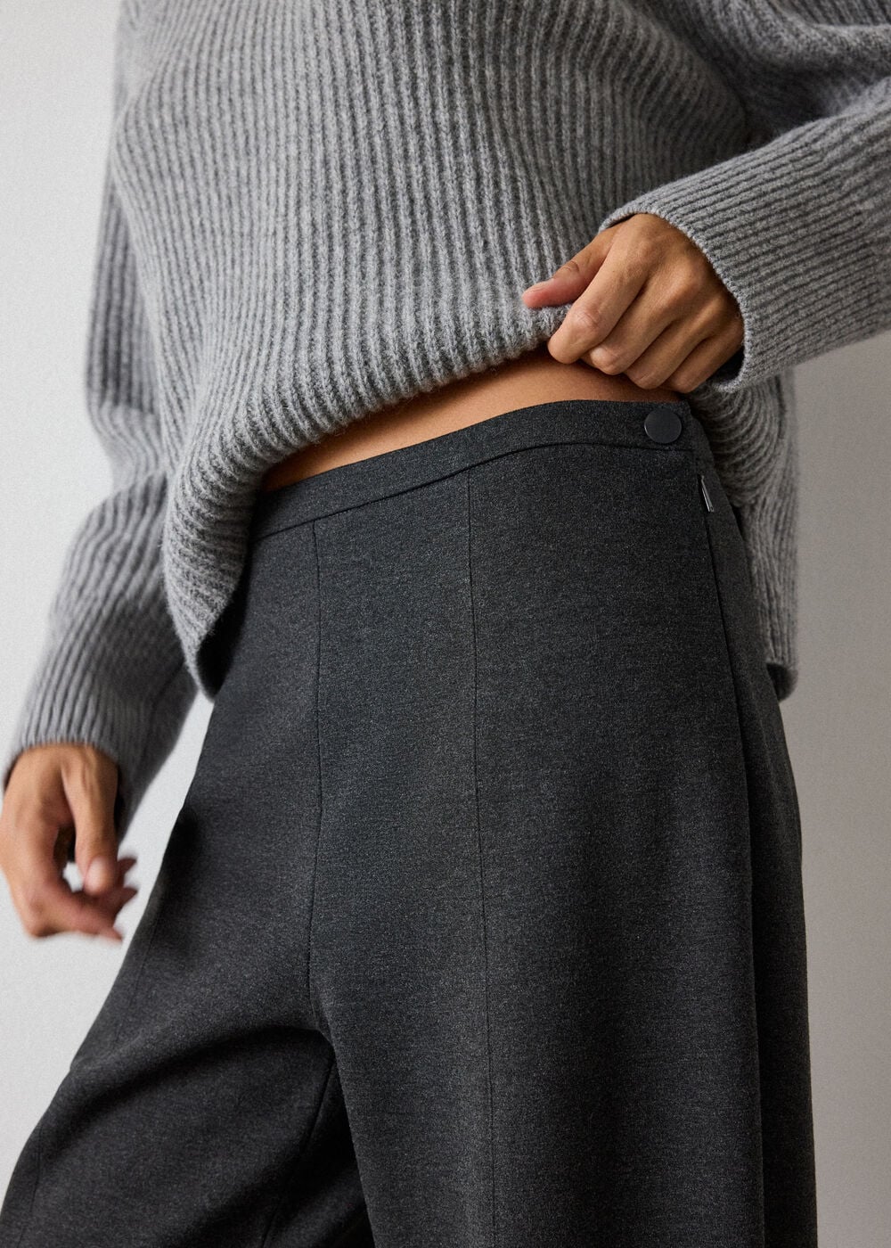 Grey Marl Camilla Wide Leg Trouser