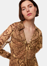 Serpent Print Midi Dress