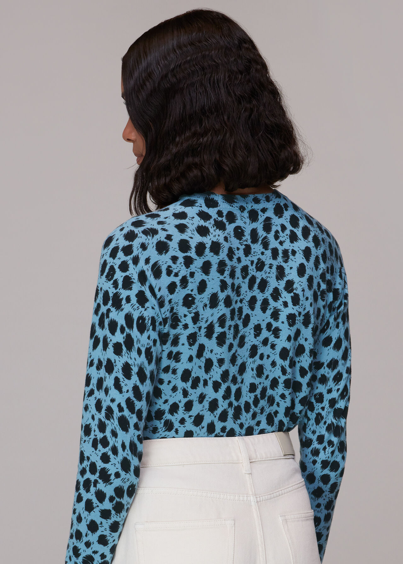 Brushed Dalmatian Crew Knit