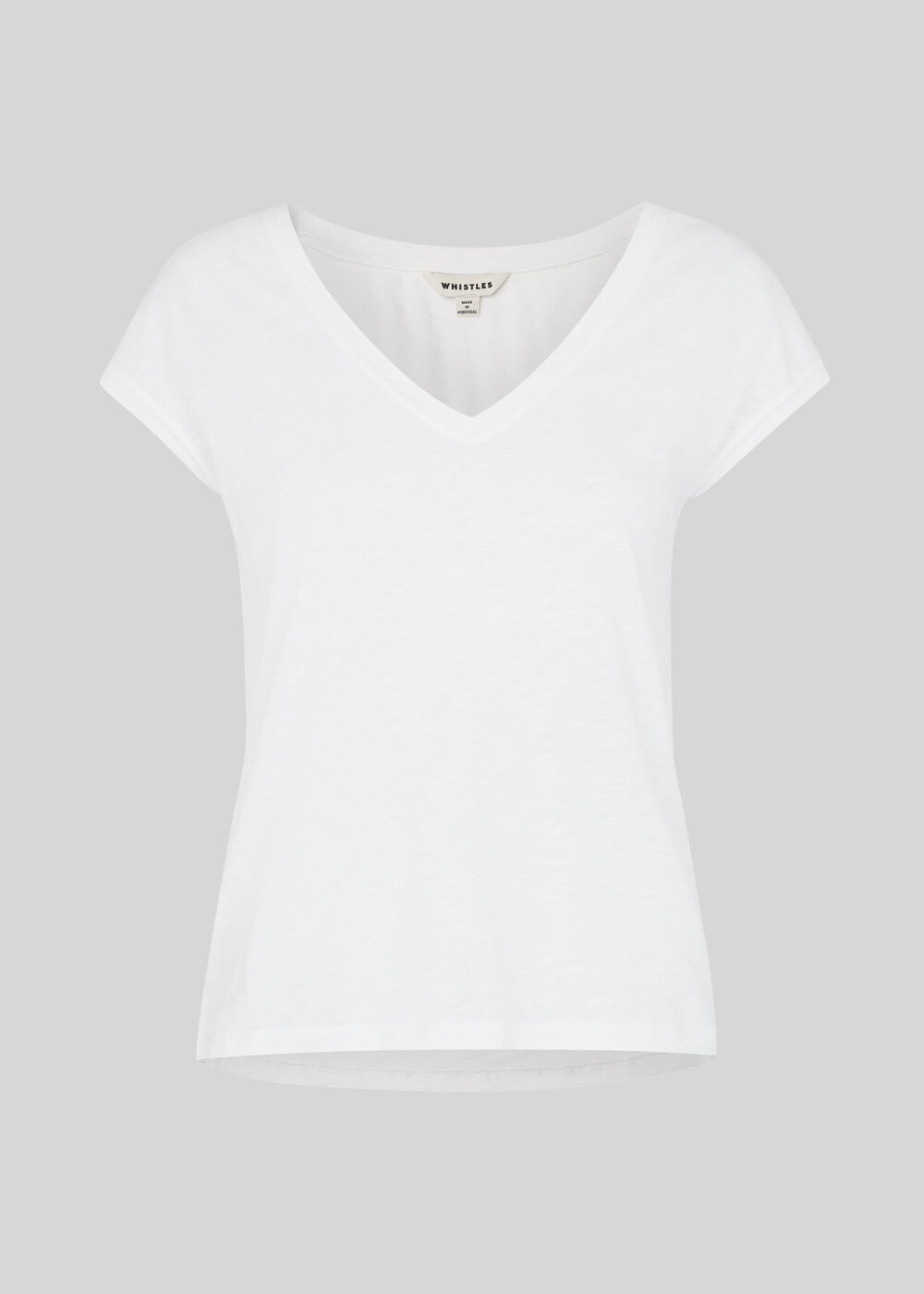 V Neck Minimal Tee White