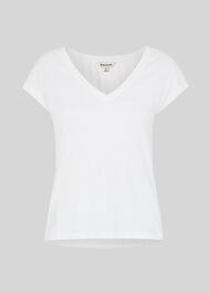 V Neck Minimal Tee White