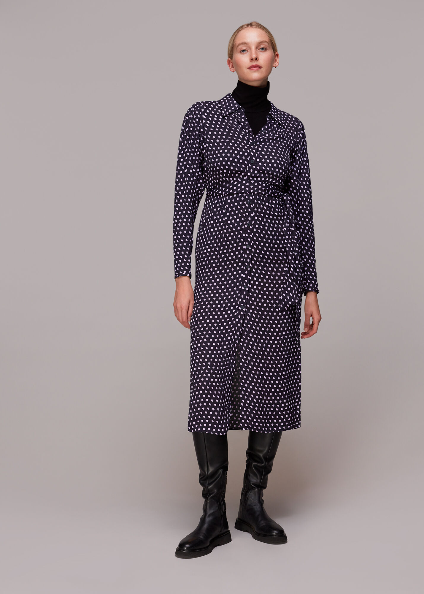 Dotted cheap shirt dress
