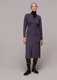 Dotted Spot Print Shirt Dress