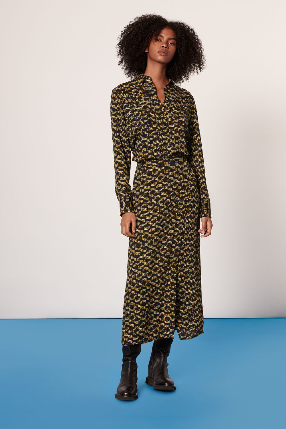 Tangle Check Wrap Skirt