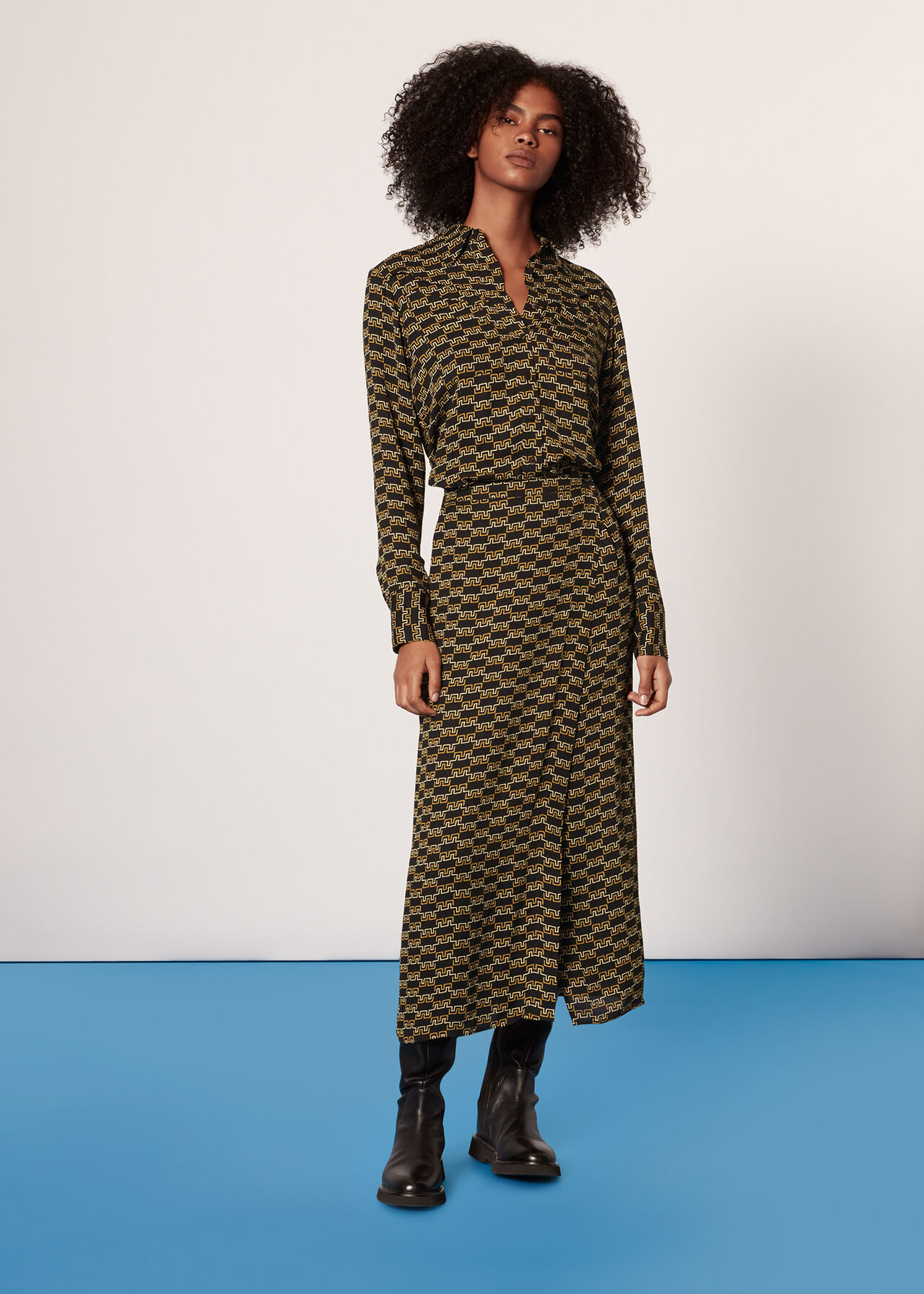 Tangle Check Wrap Skirt
