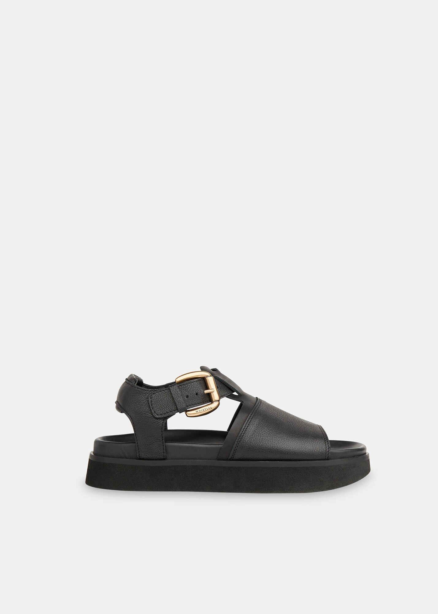 Chunky black buckle sandals outlet