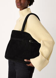 Noelle Suede Buckle Tote Bag