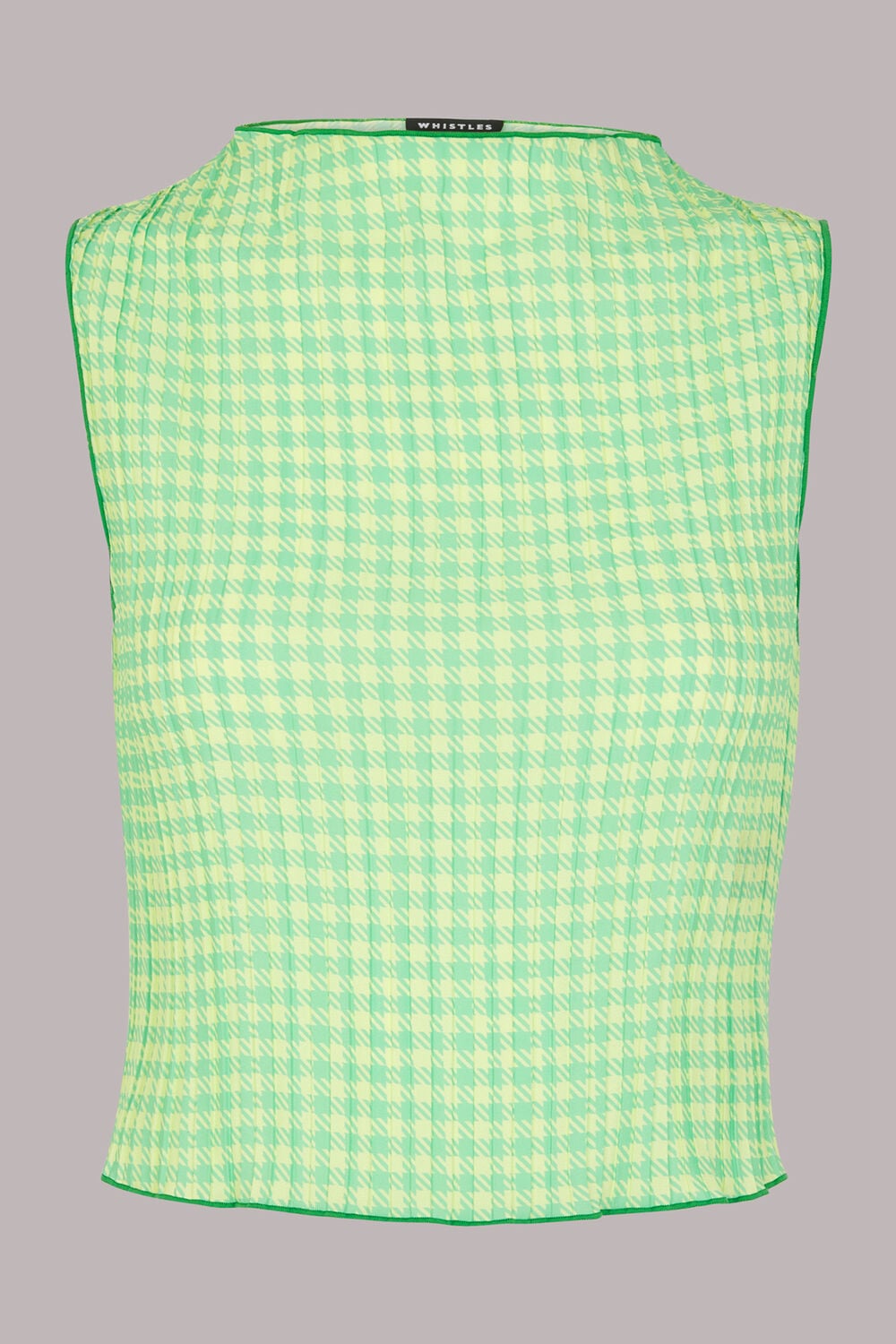 Houndstooth Gingham Plisse Top