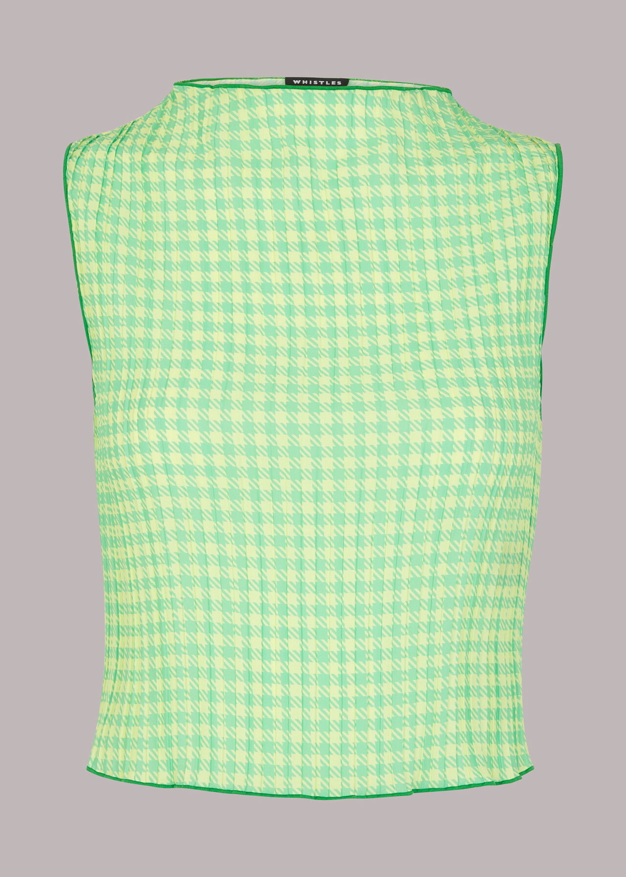 Houndstooth Gingham Plisse Top
