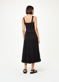 Button Front Crinkle Skirt