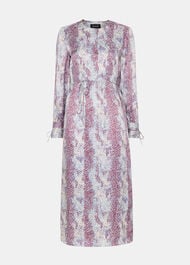 Mottled Snake Print Midi Dress