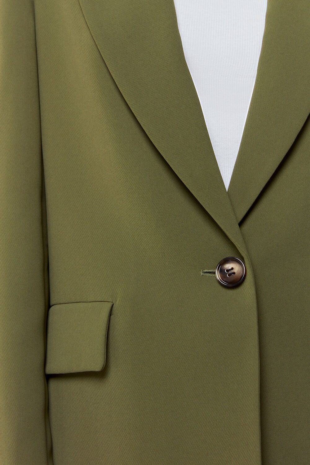 Khaki Crepe Boyfriend Blazer