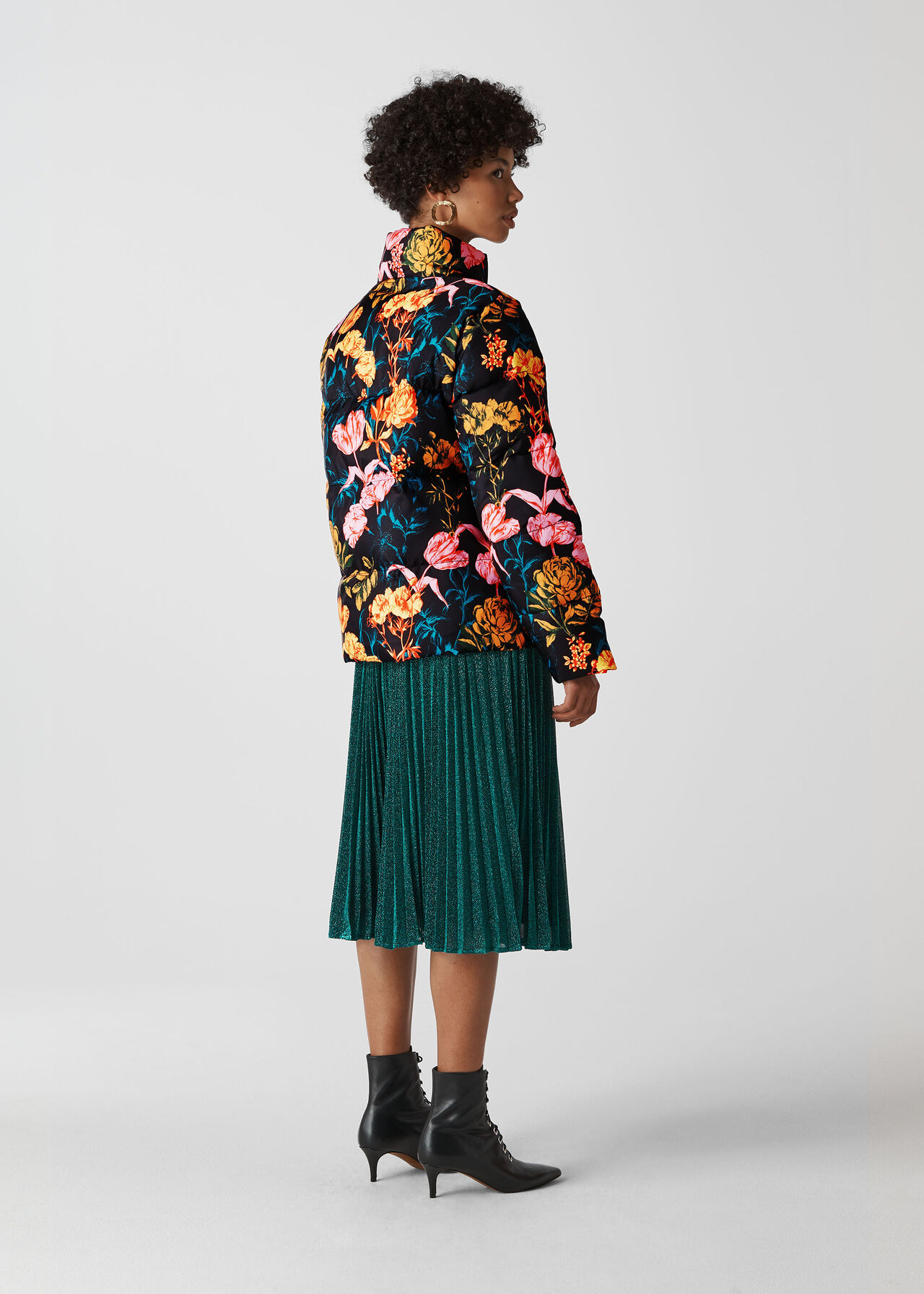 Floral Printed Puffer Multicolour