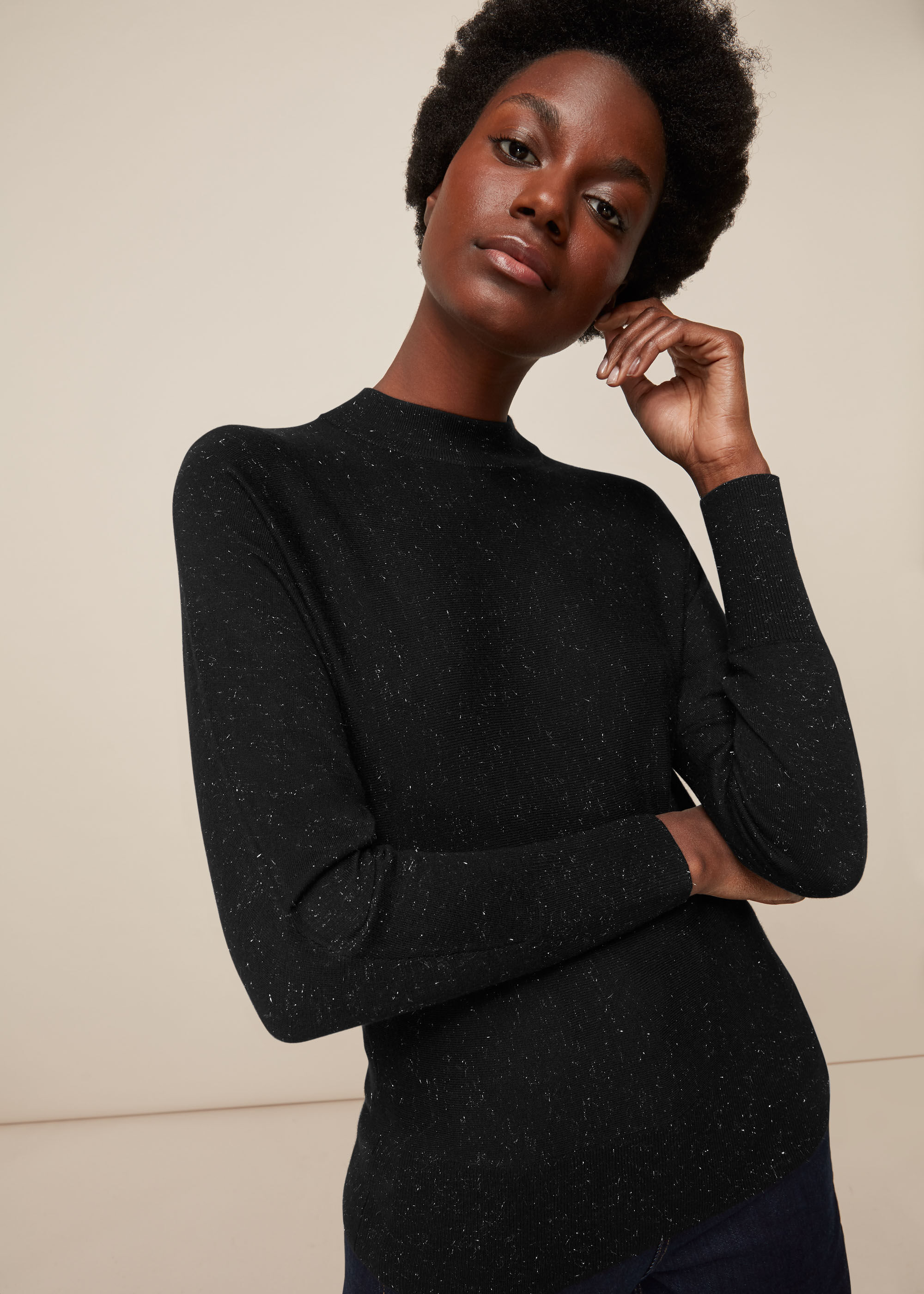 Black Annie Sparkle Dolman Knit 