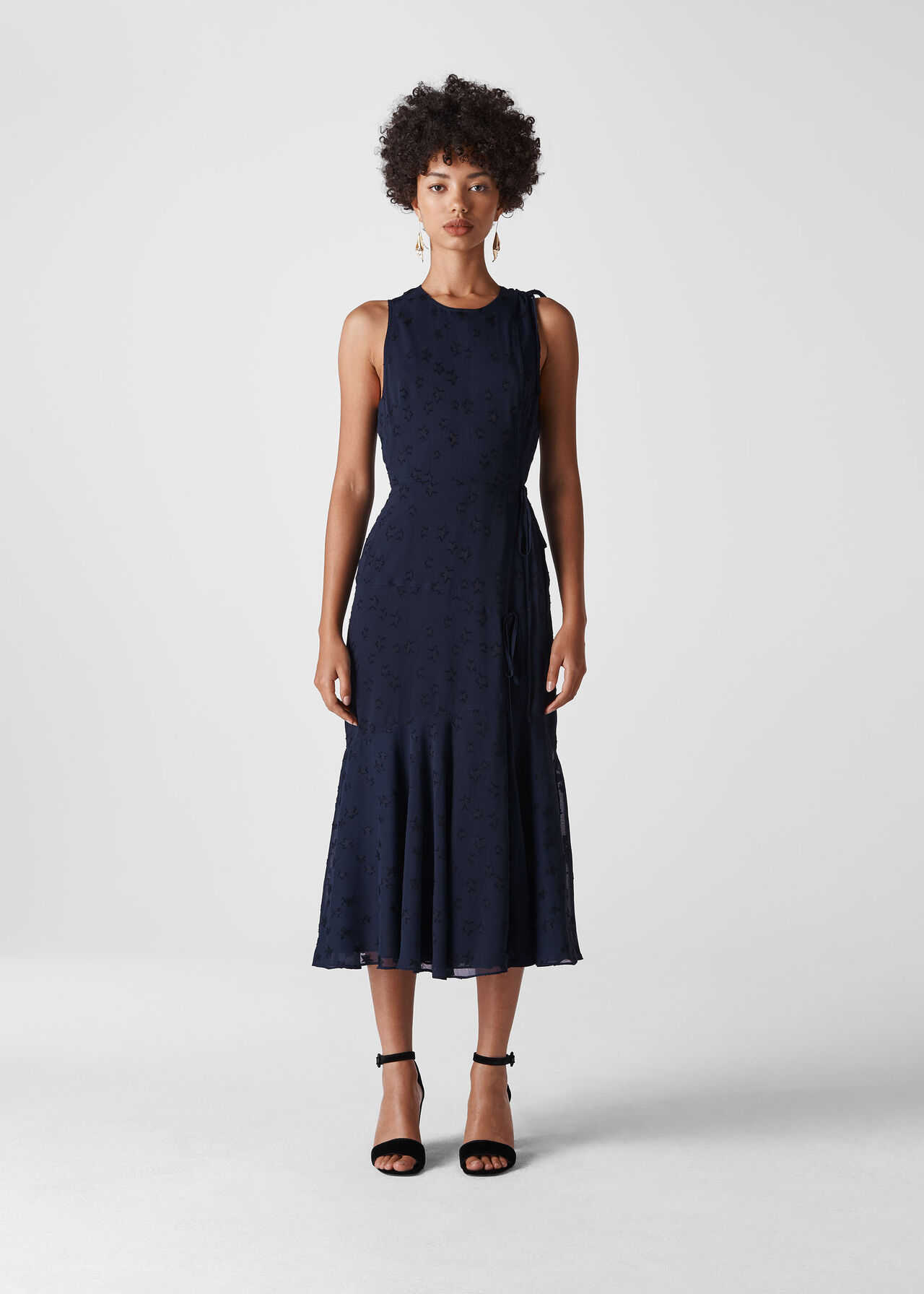 Navy Adriane Star Jacquard Dress | WHISTLES