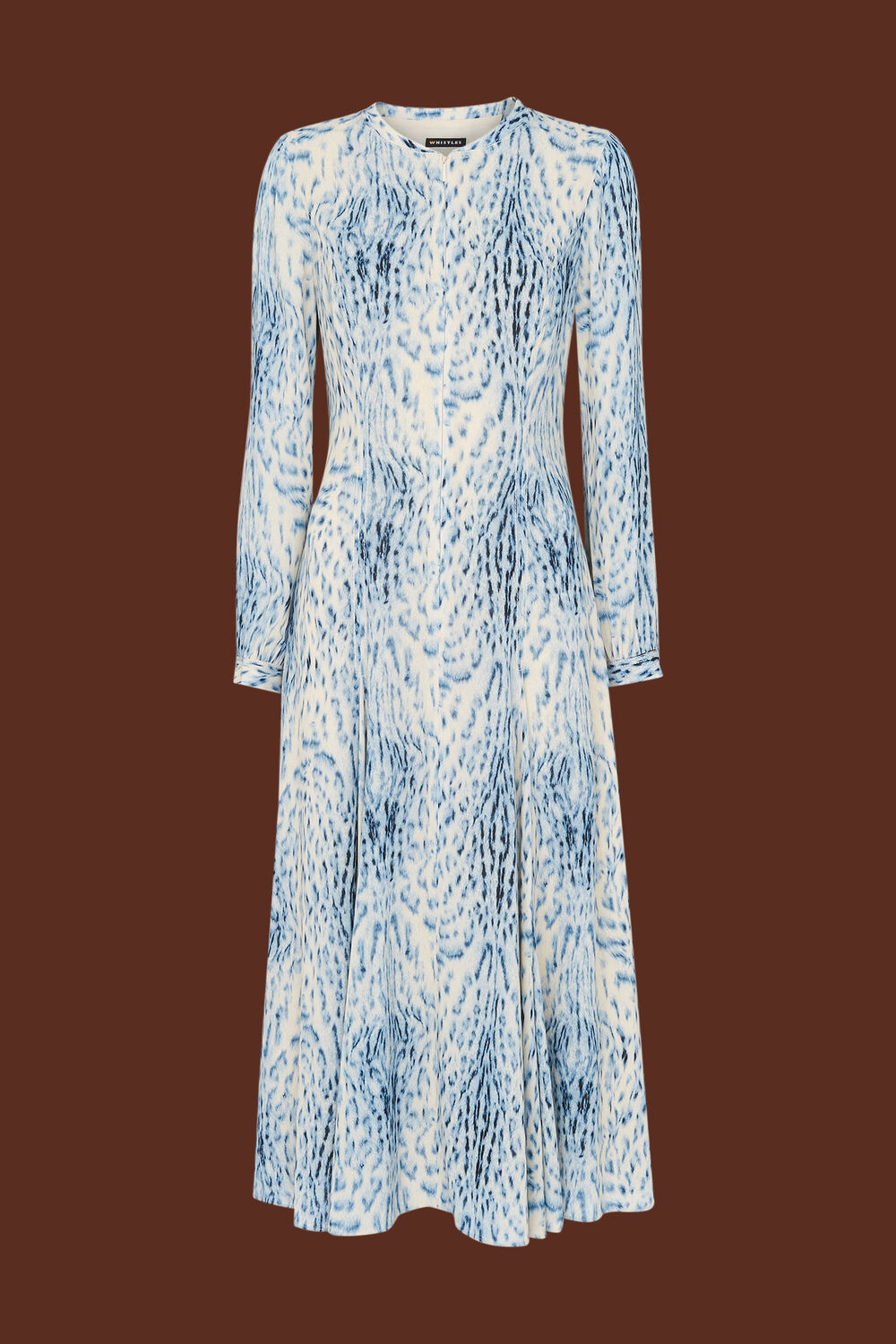 Blue Brushed Animal Zip Front Dress