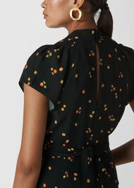 Micro Floral Tie Back Jumpsuit Black/Multi