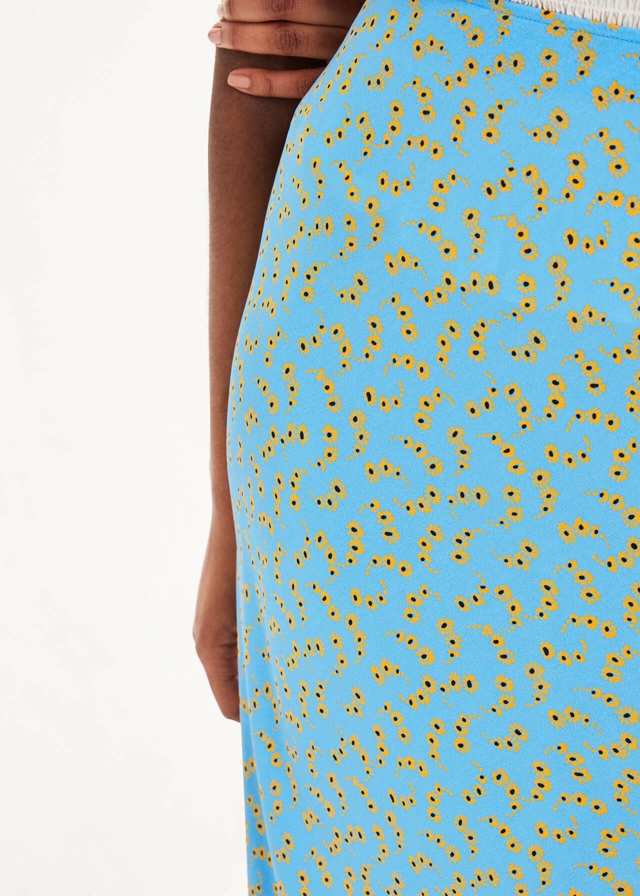 Floral Crescent Bias Cut Skirt