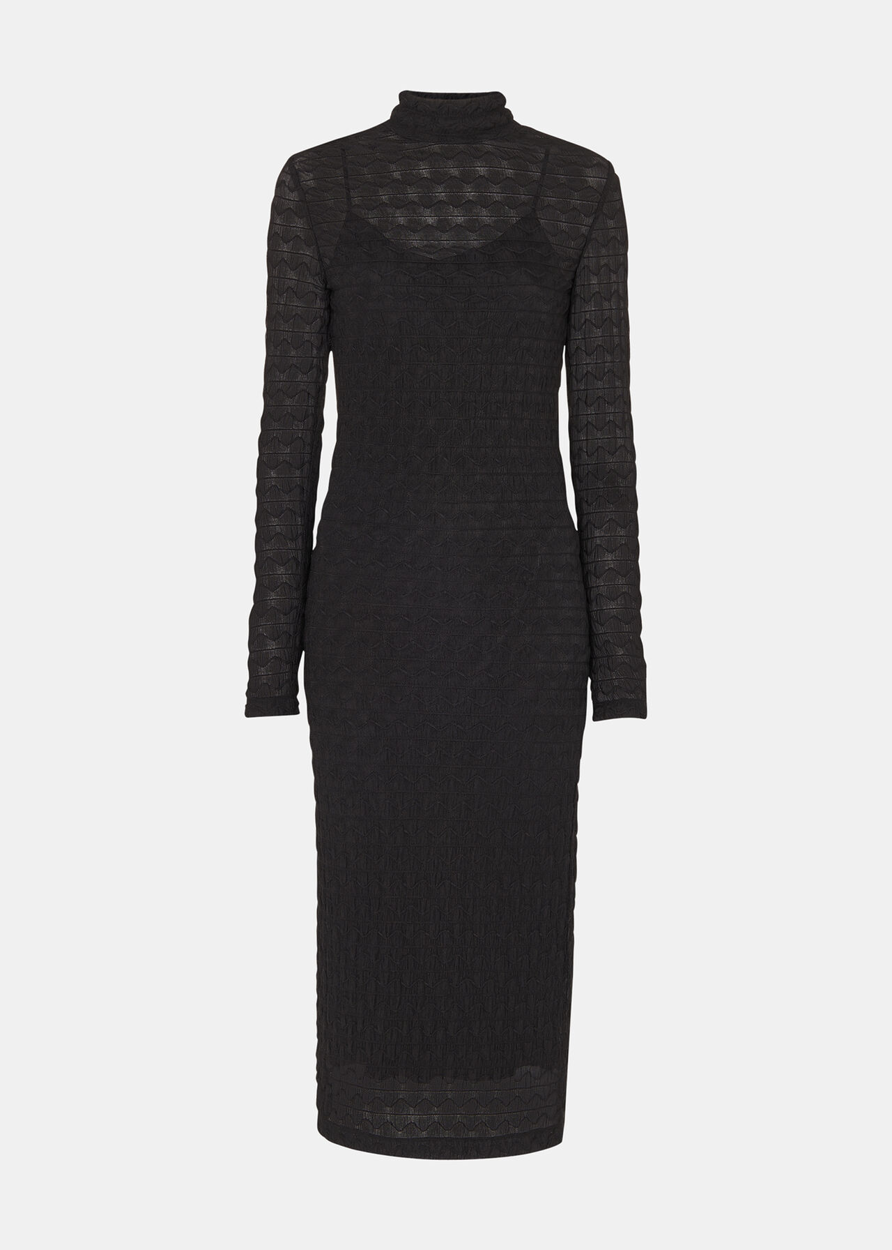 Textured Long Sleeve Dress
