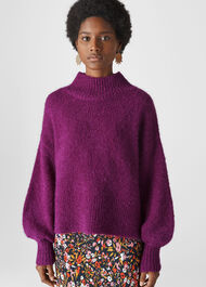 Blouson Sleeve Sweater Purple