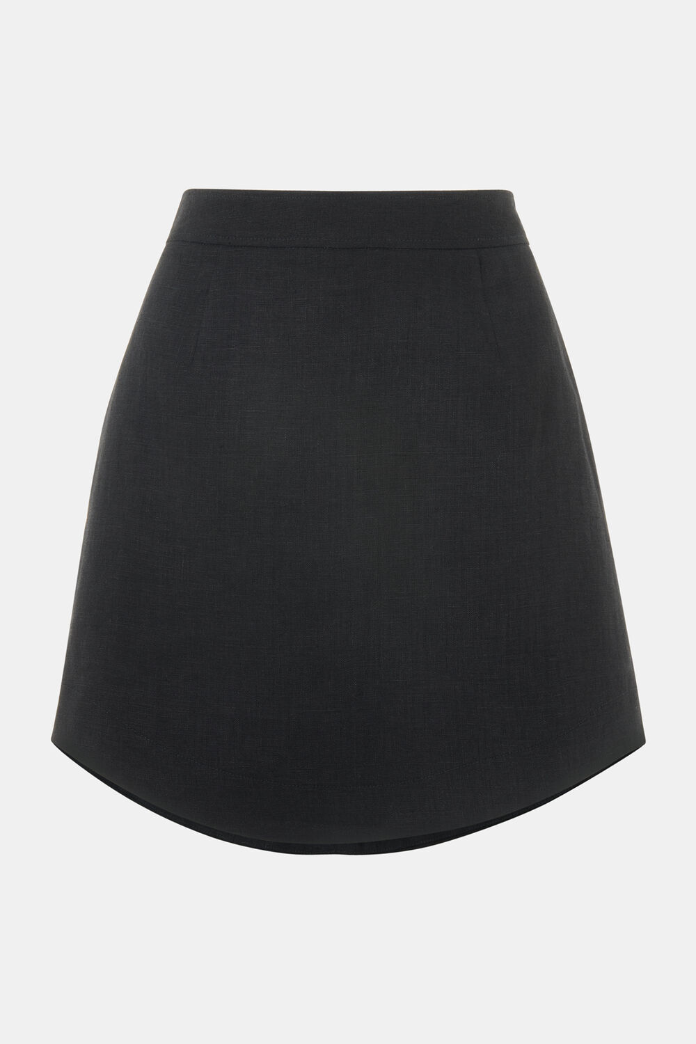 Curved Hem Linen Skirt