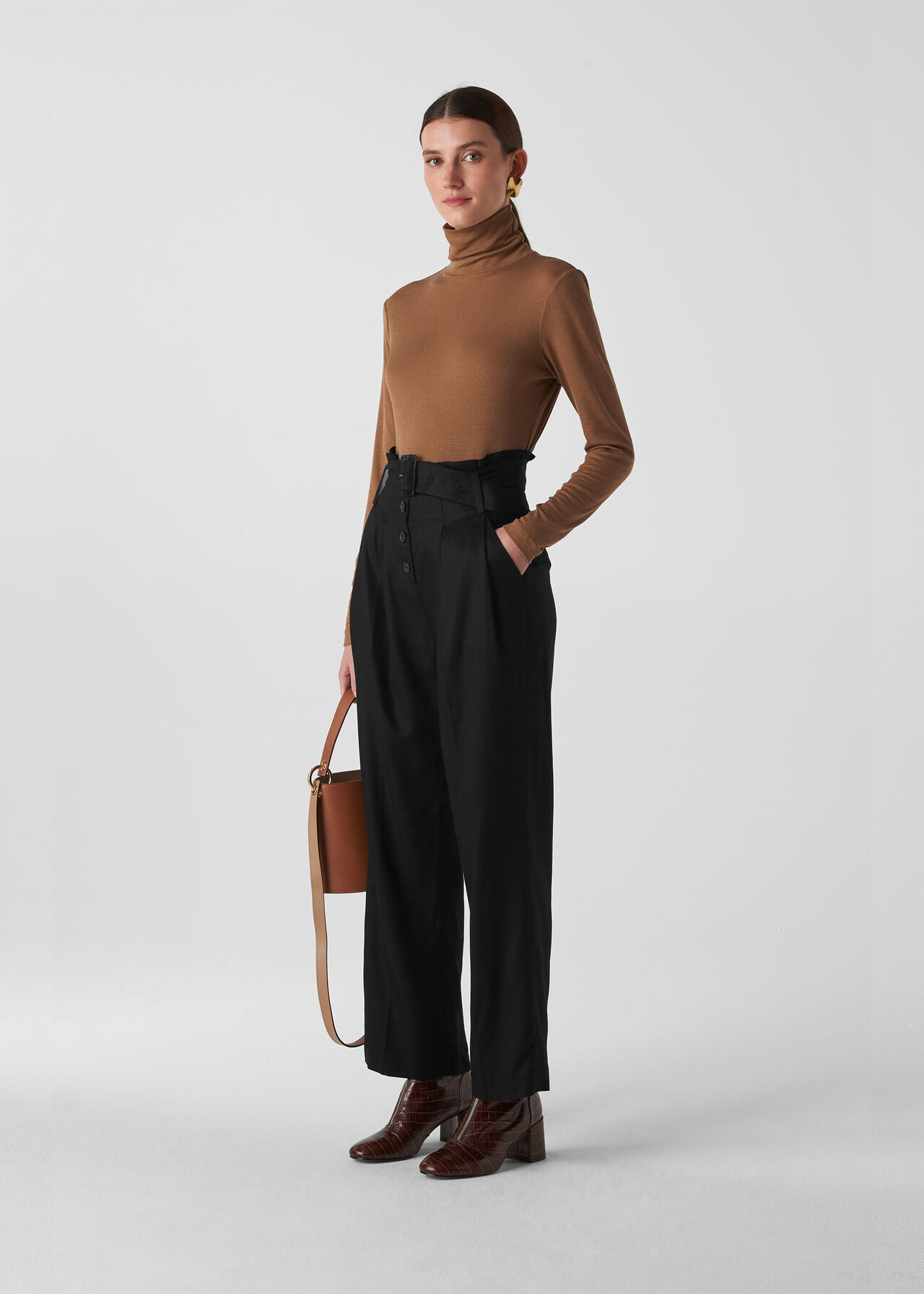 Black Yasmin High Waist Trouser, WHISTLES