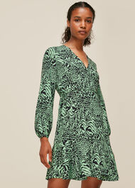 Zebra Print Wrap Dress