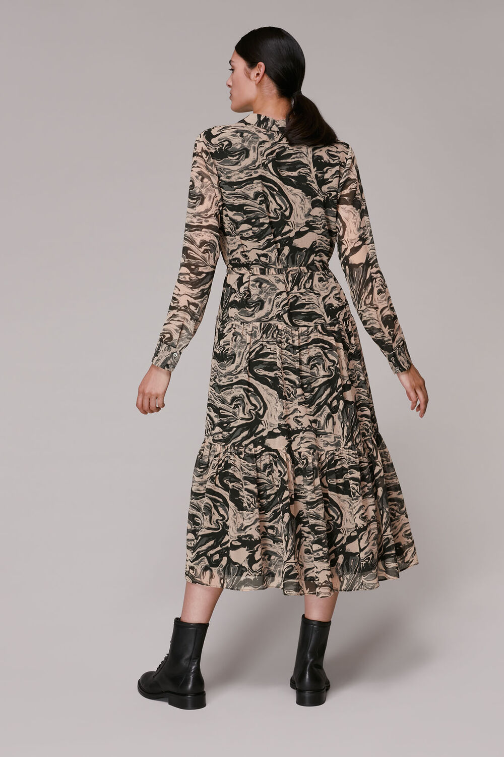 Marble Print Shirt Dress