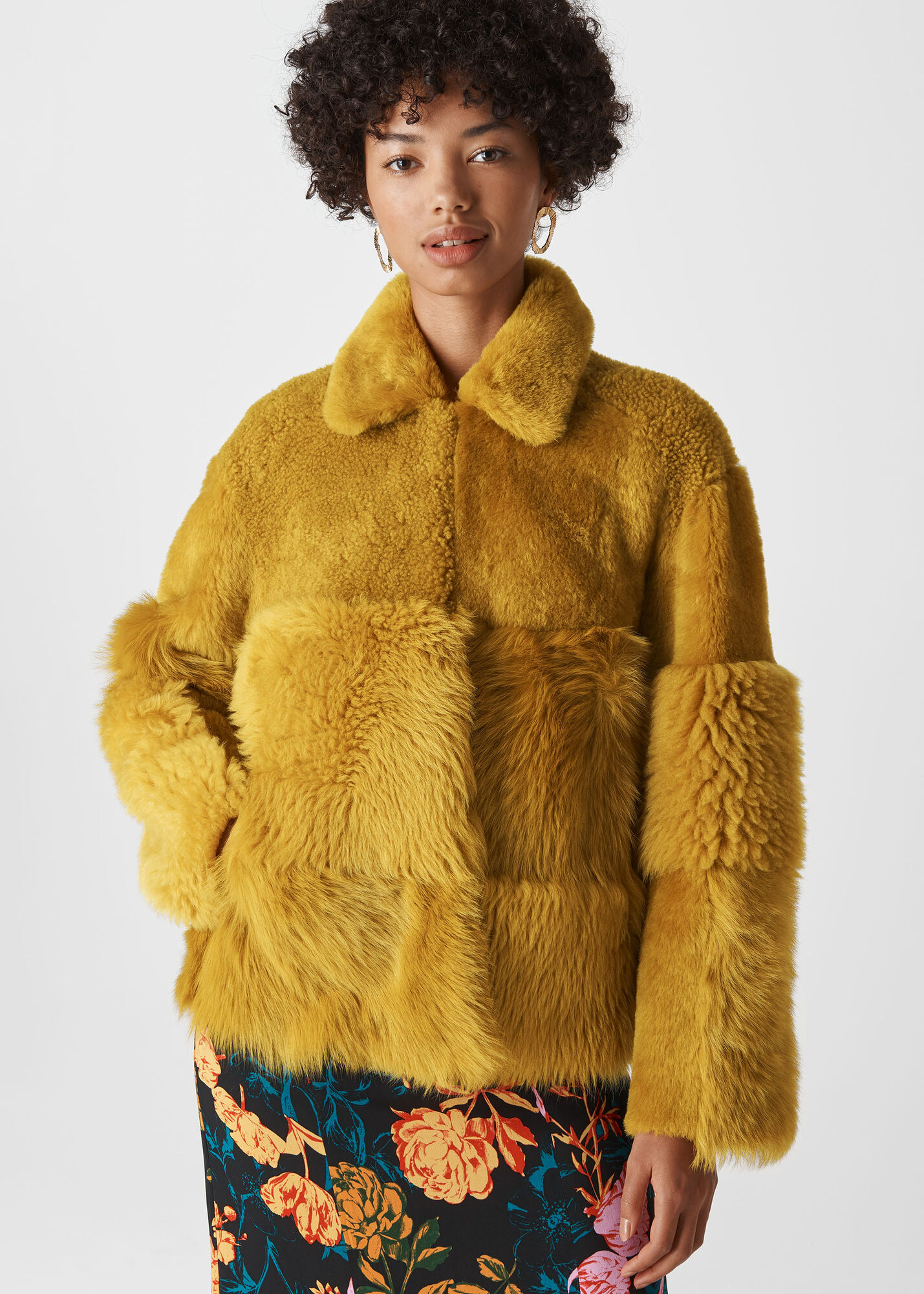 Yellow Hema Shearling Coat WHISTLES