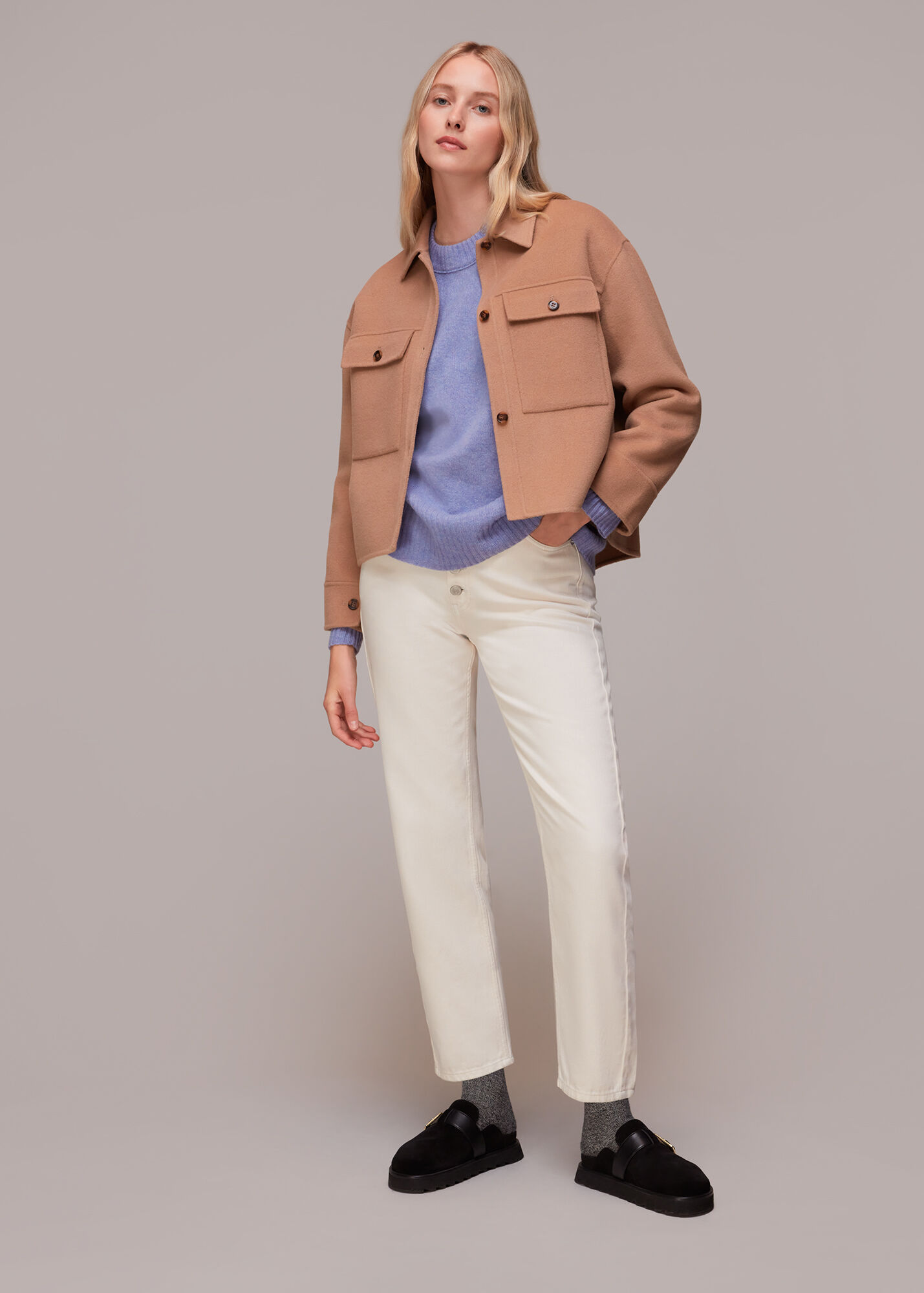 Lilac Boyfriend Wool Sweater WHISTLES