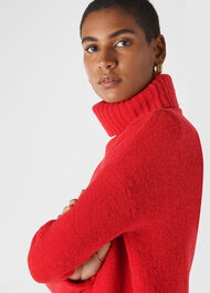 Oversized Roll Neck Red