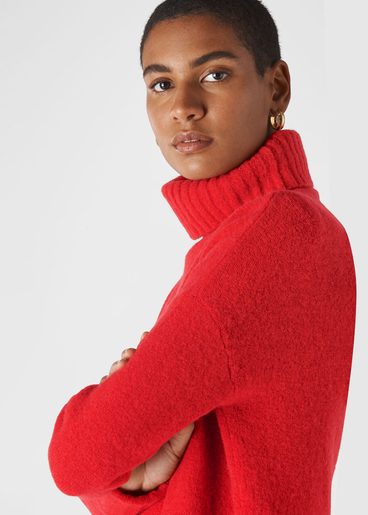 Oversized Roll Neck Red
