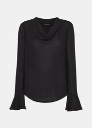 Pia Plisse Cowl Neck Top