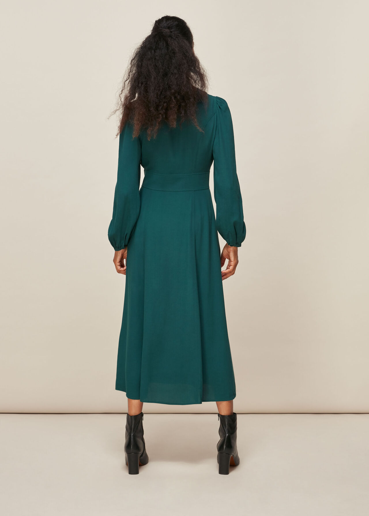 Teal Tie Waist Dress | WHISTLES