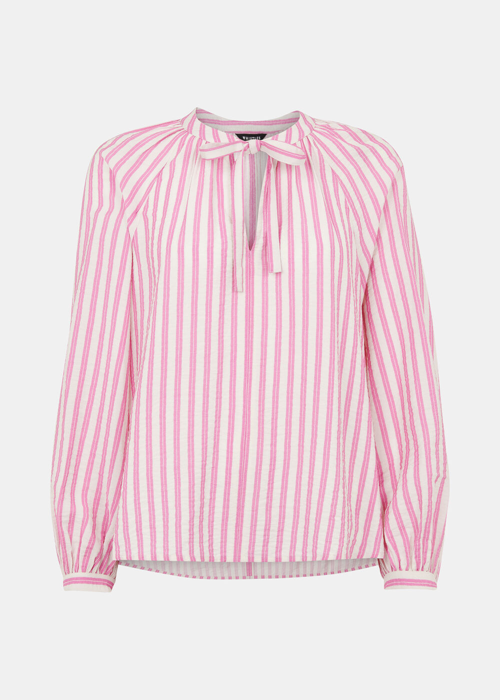 Mia Stripe Tie Neck Blouse