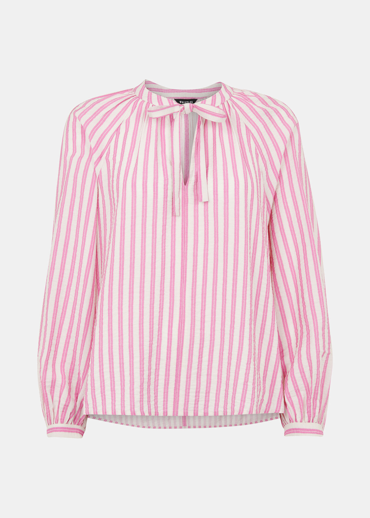 Mia Stripe Tie Neck Blouse