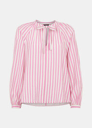 Mia Stripe Tie Neck Blouse