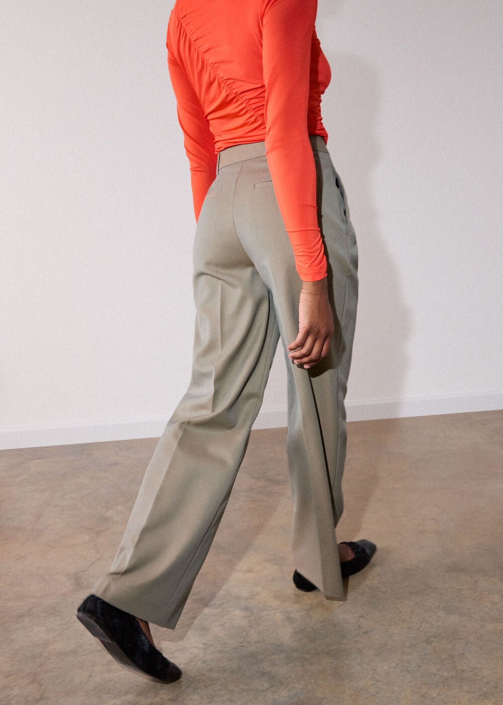 Dark Green Straight Leg Trouser