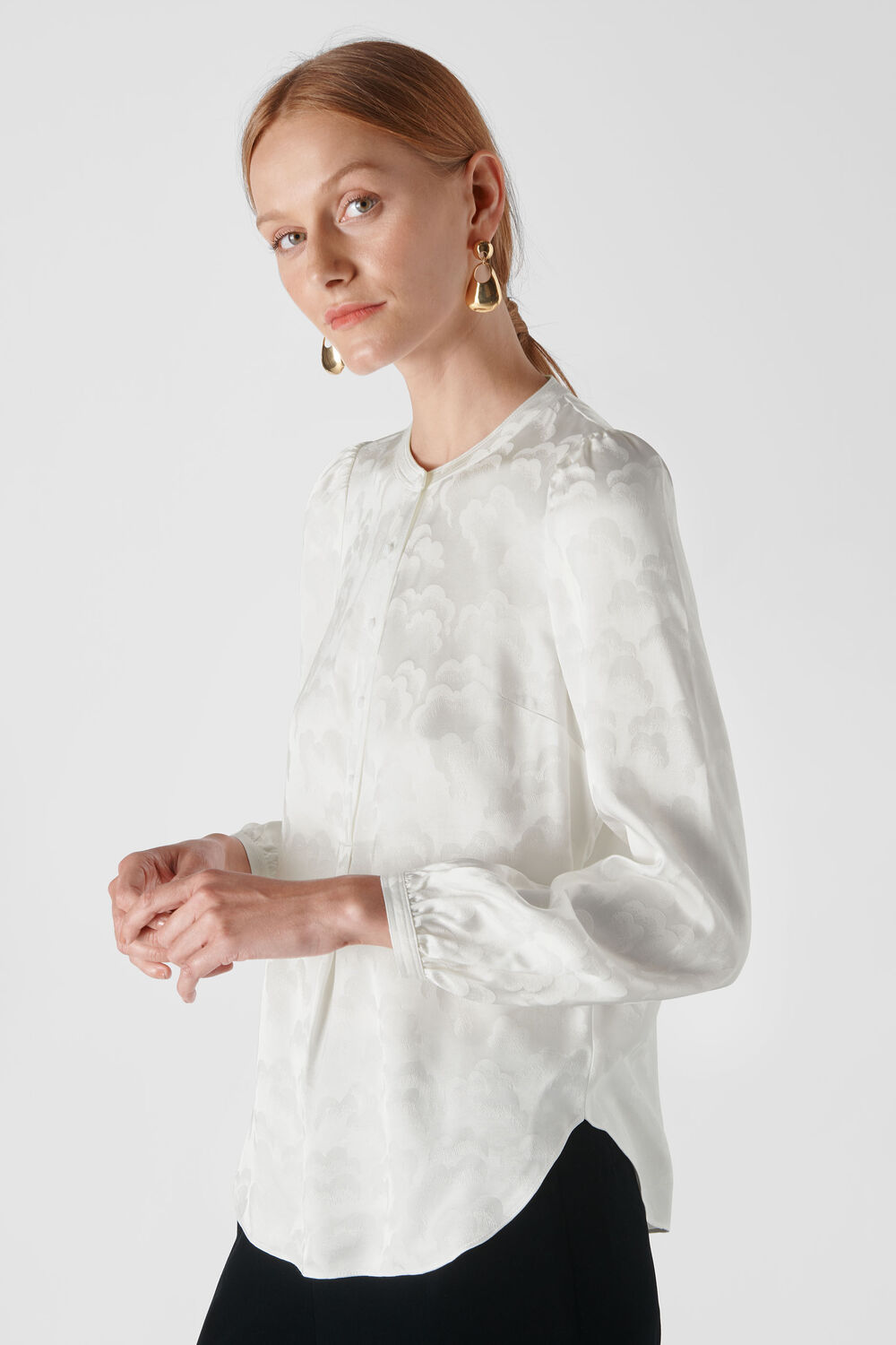 Cloud Jacquard Blouse Ivory/Multi