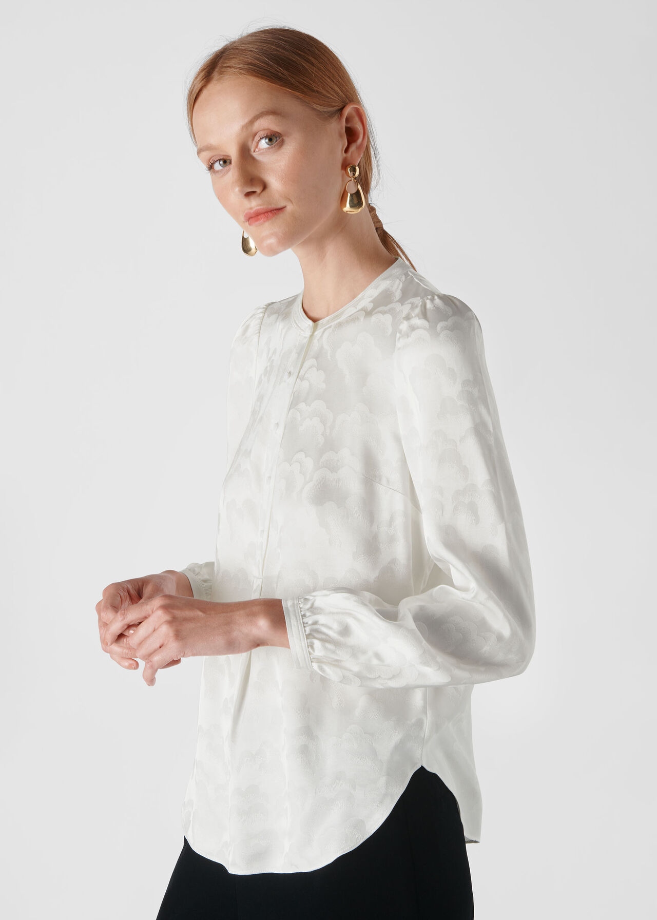 Cloud Jacquard Blouse Ivory/Multi