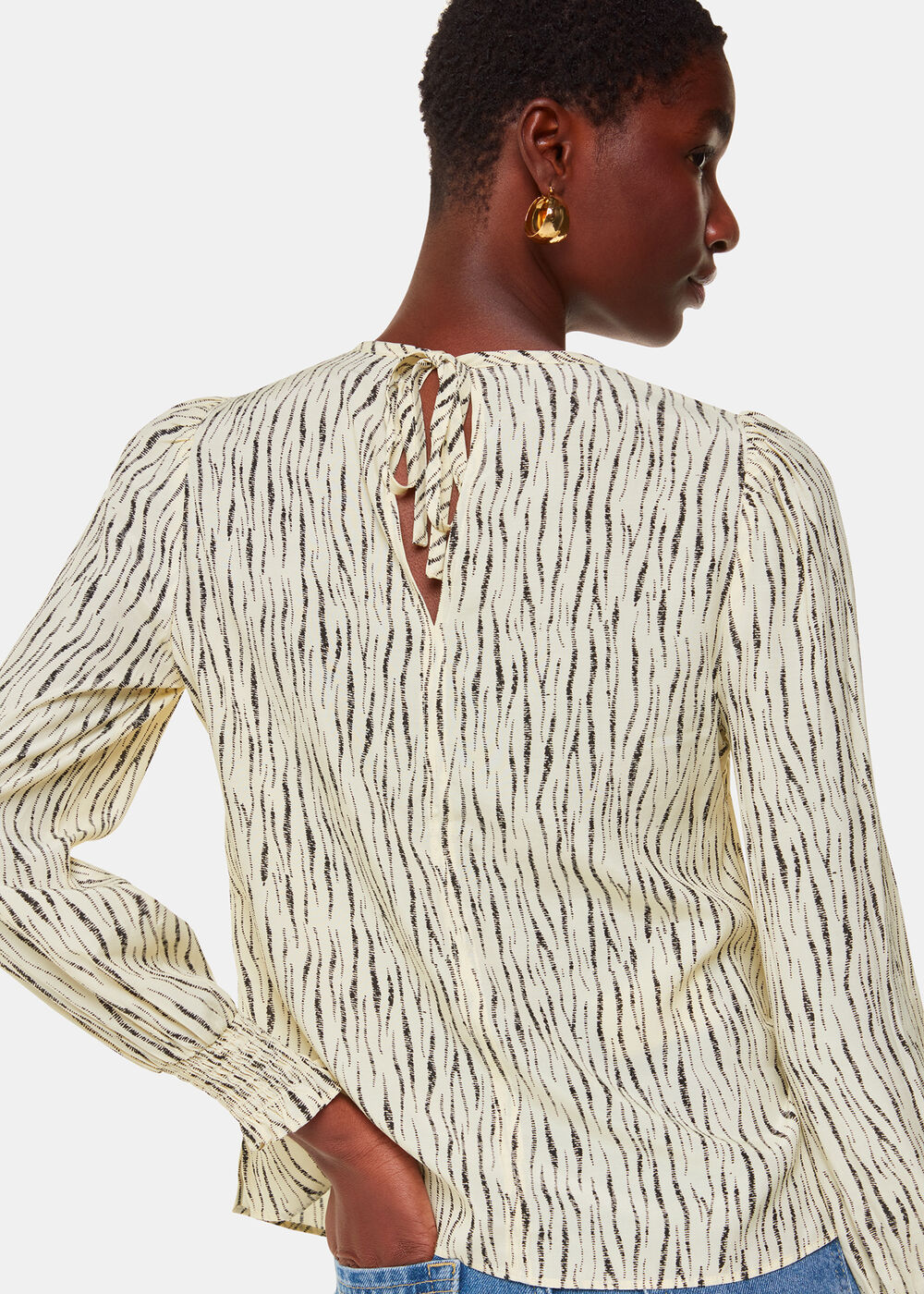 Shibori Stripe Detail Blouse