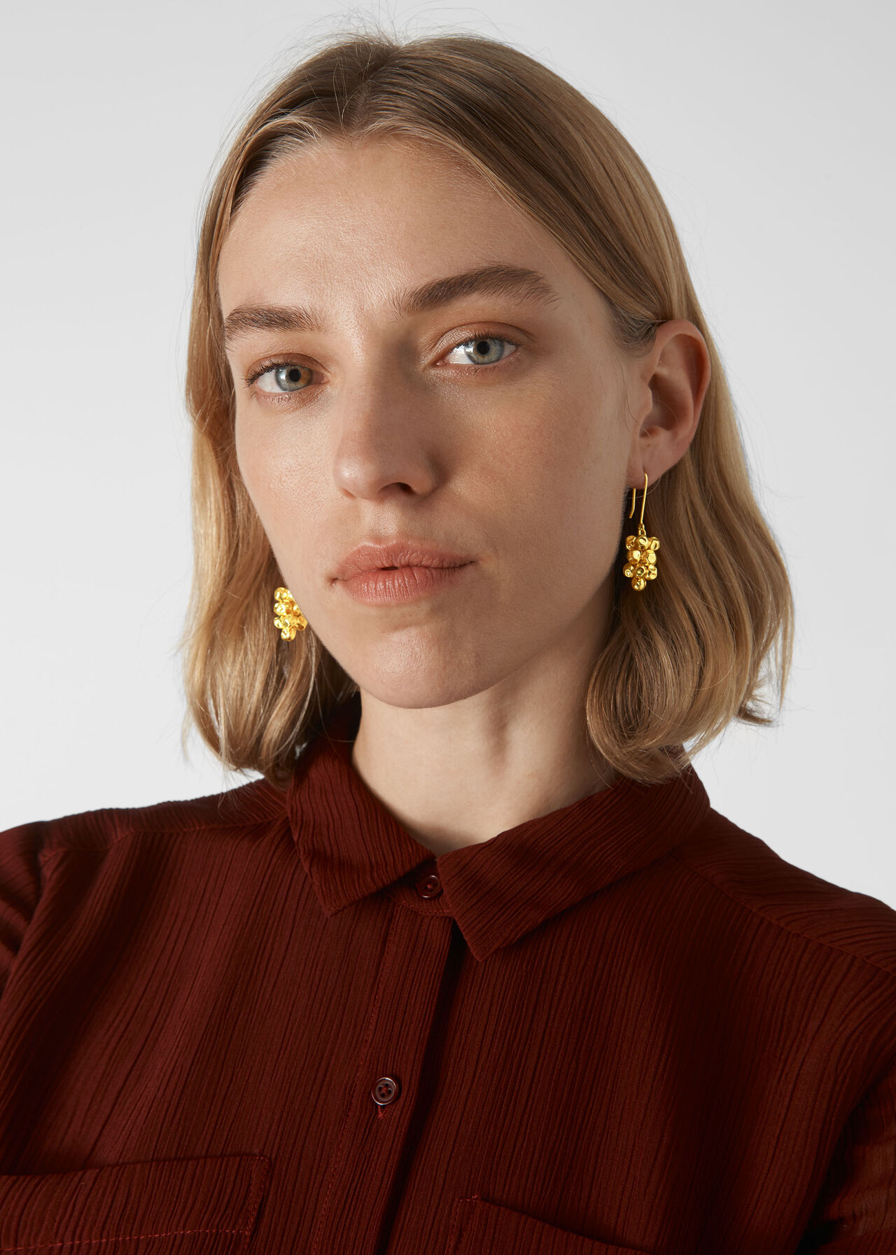 Cluster Drop Earring Gold/Multi