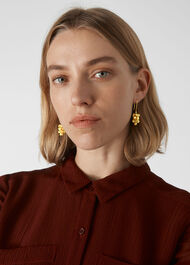 Cluster Drop Earring Gold/Multi
