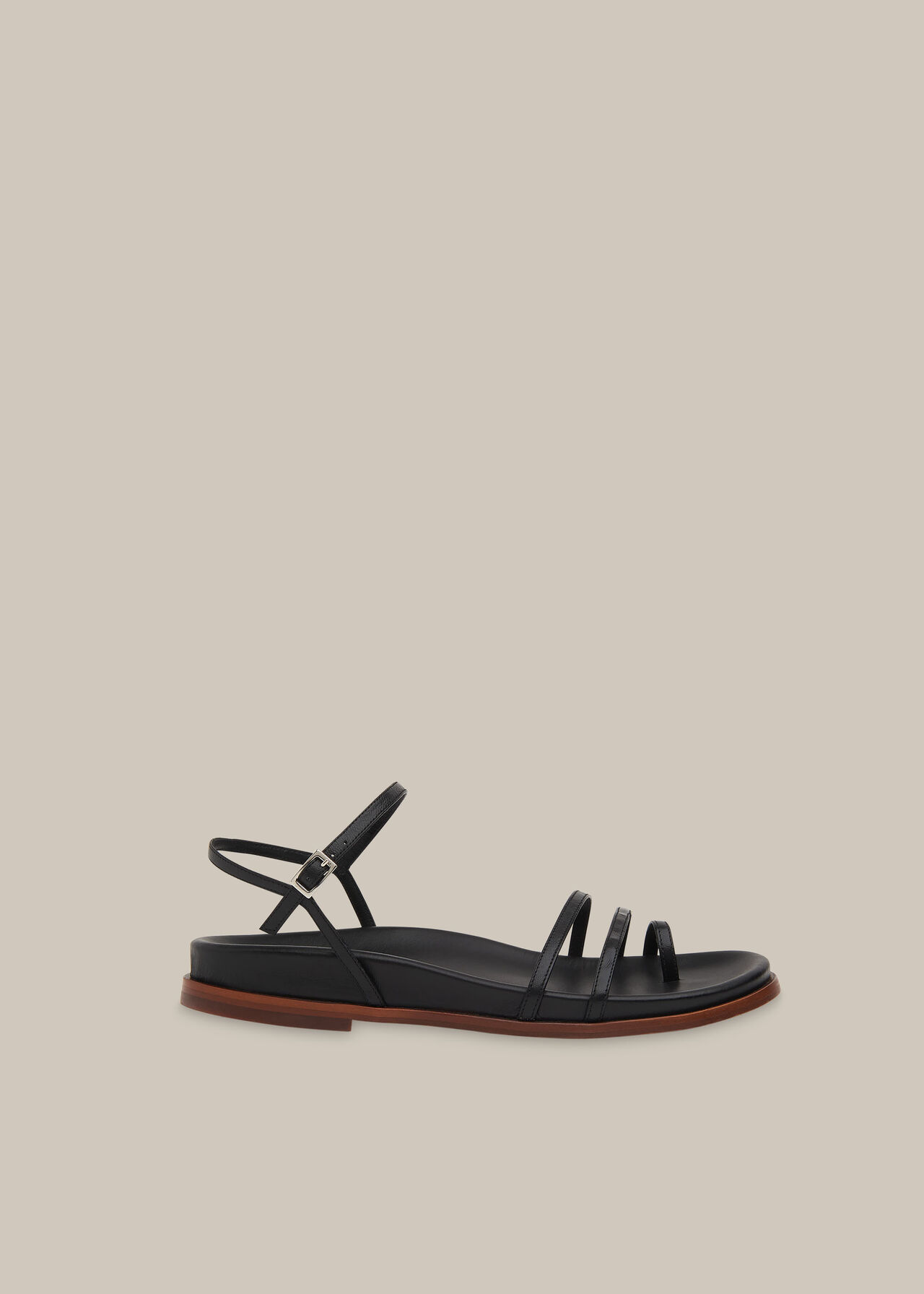 Isobel Strappy Footbed Sandal Black