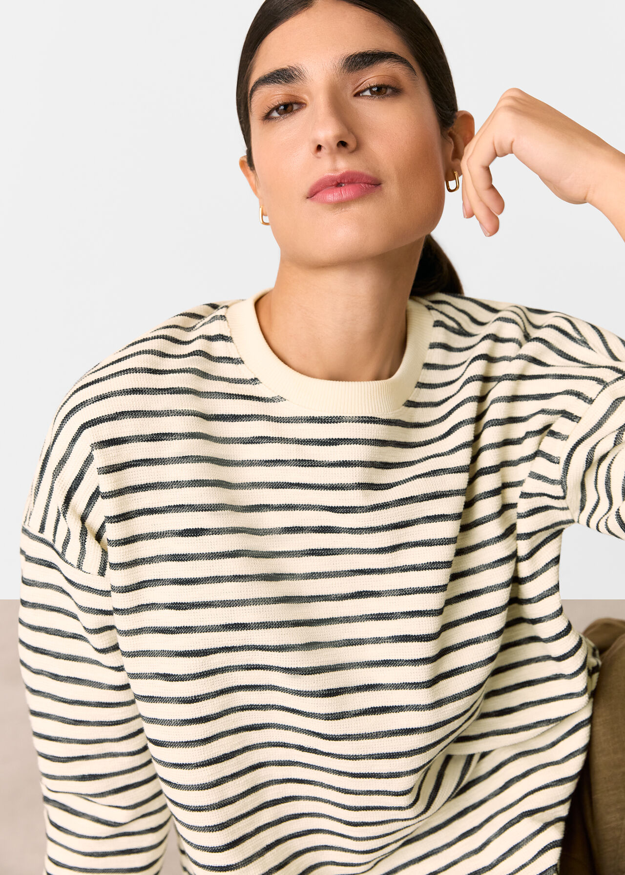 Textured Stripe Jersey Top