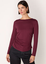 Ruched Side Long Sleeve Top