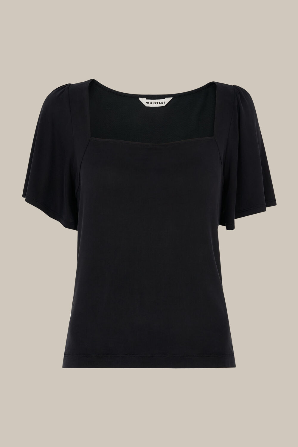 Angel Sleeve Cupro Top Black